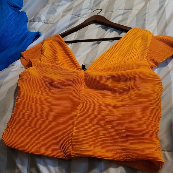 Express Tops Golden Orangeyellow Express Dress Shirt Poshmark